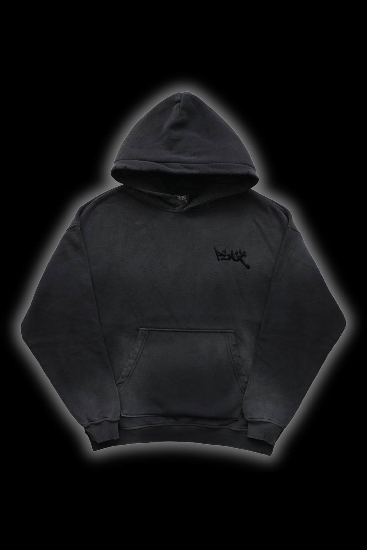 Peak Puff Washed Hoodie - Black