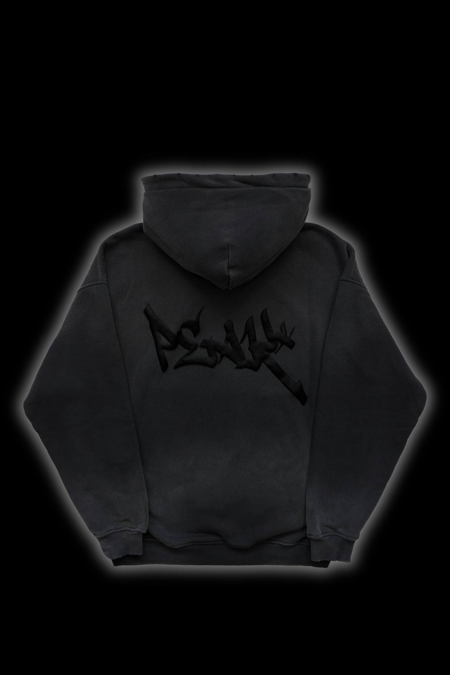 Peak Puff Washed Hoodie - Black