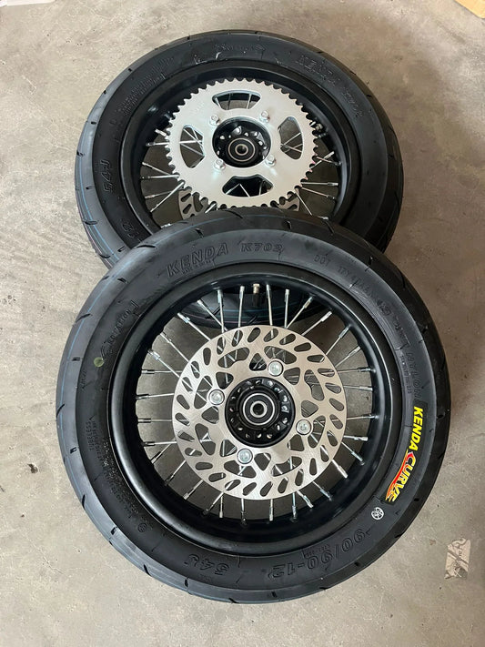 ETM / MotoTec Supermoto Wheel Set