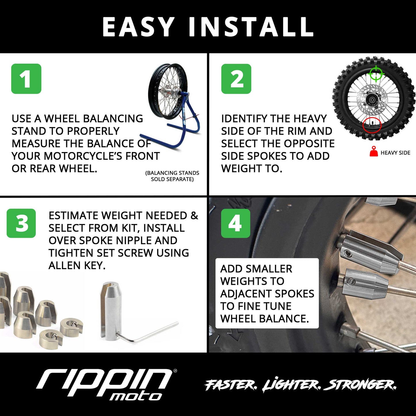 12 Pack Spoke Wheel Weight Kit (Nickel Finish)