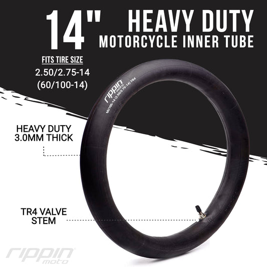 60/100‑14 (2.50/2.75 x 14) Heavy Duty Inner Tube – 3 mm Thick