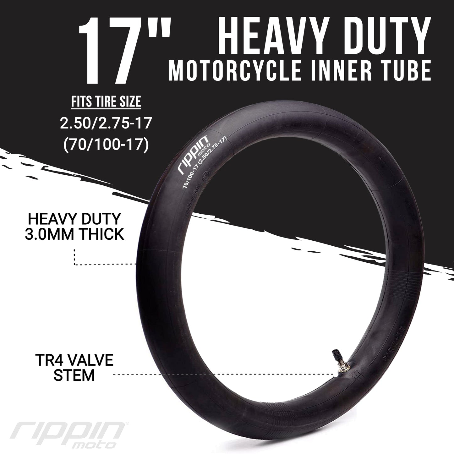 70/100‑17 (2.50/2.75‑17) Heavy Duty Inner Tube – 3 mm Thick