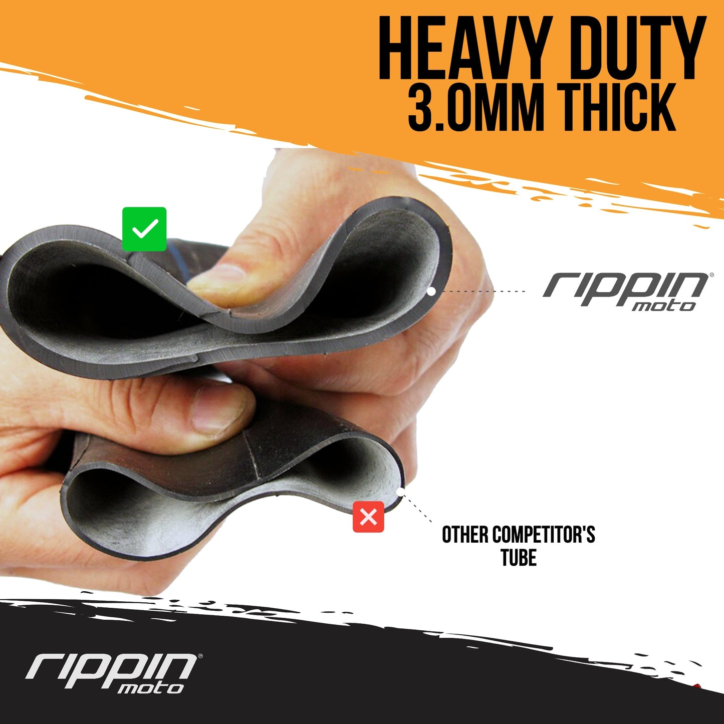 90/100‑14 (3.0‑14) Heavy Duty Inner Tube – 3 mm Thick