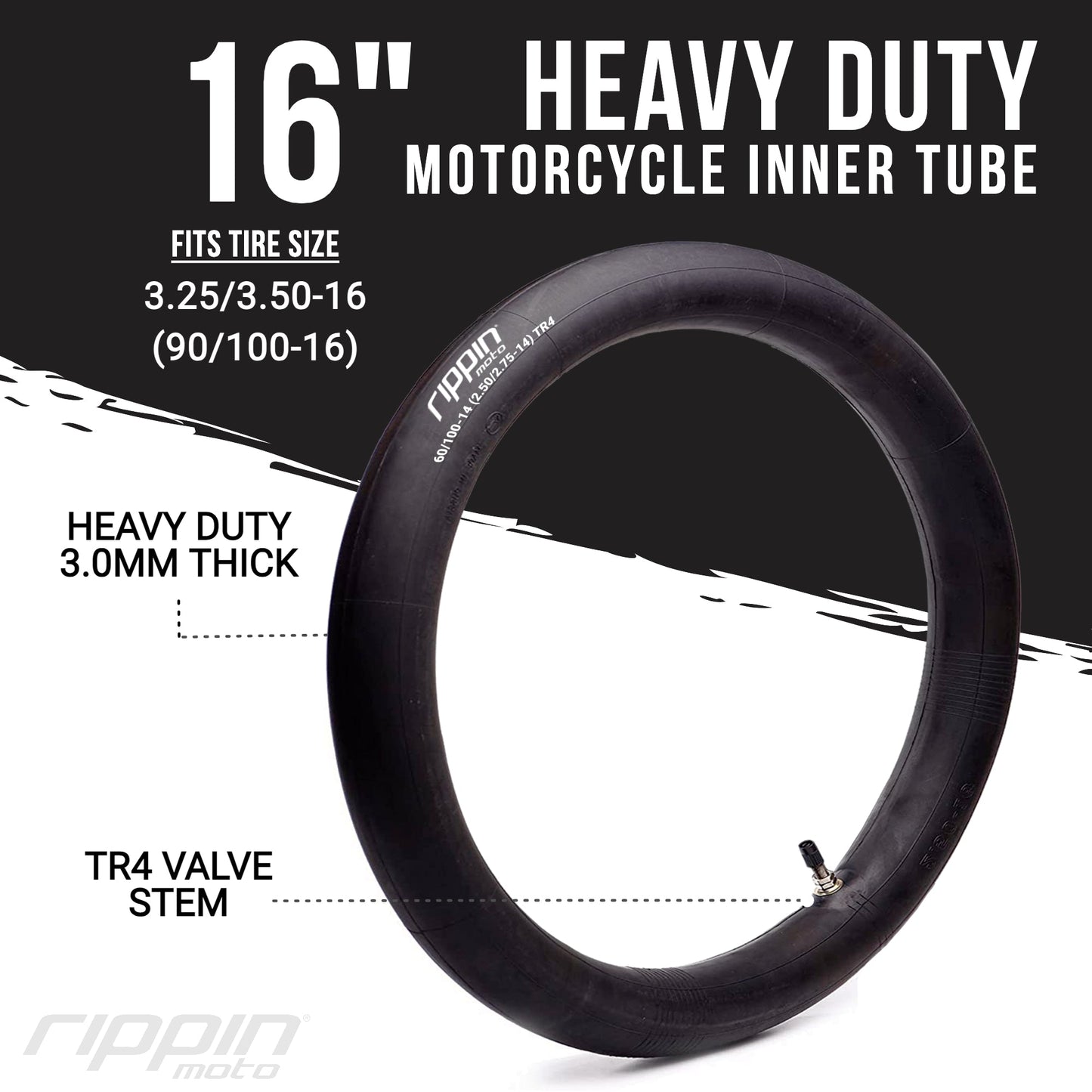 90/100‑16 (3.25/3.50‑16) Heavy Duty Motorcycle Inner Tube – 3 mm Thick