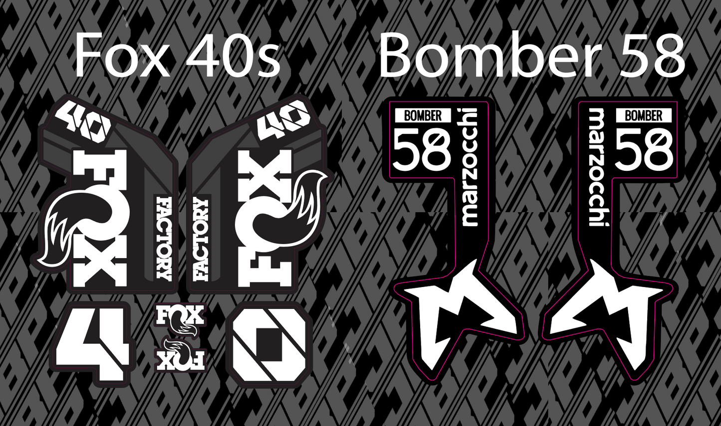 Fox 40 / Bomber 58 Fork Guard Decals