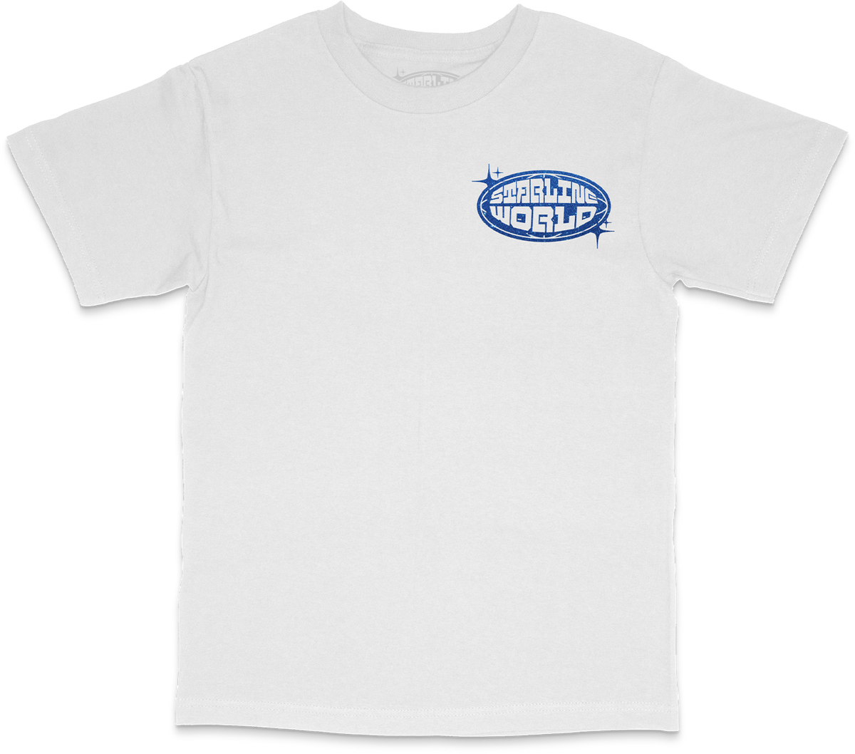 StarlineWorld (White-SPARKLY-Blue) Tee