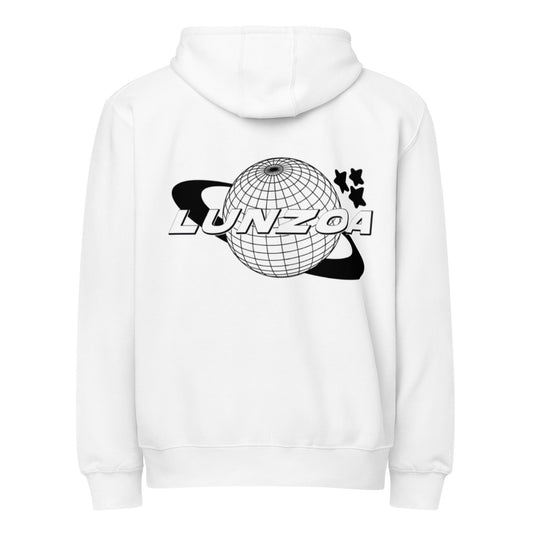 Lunzoa Zip-Up White Hoodie