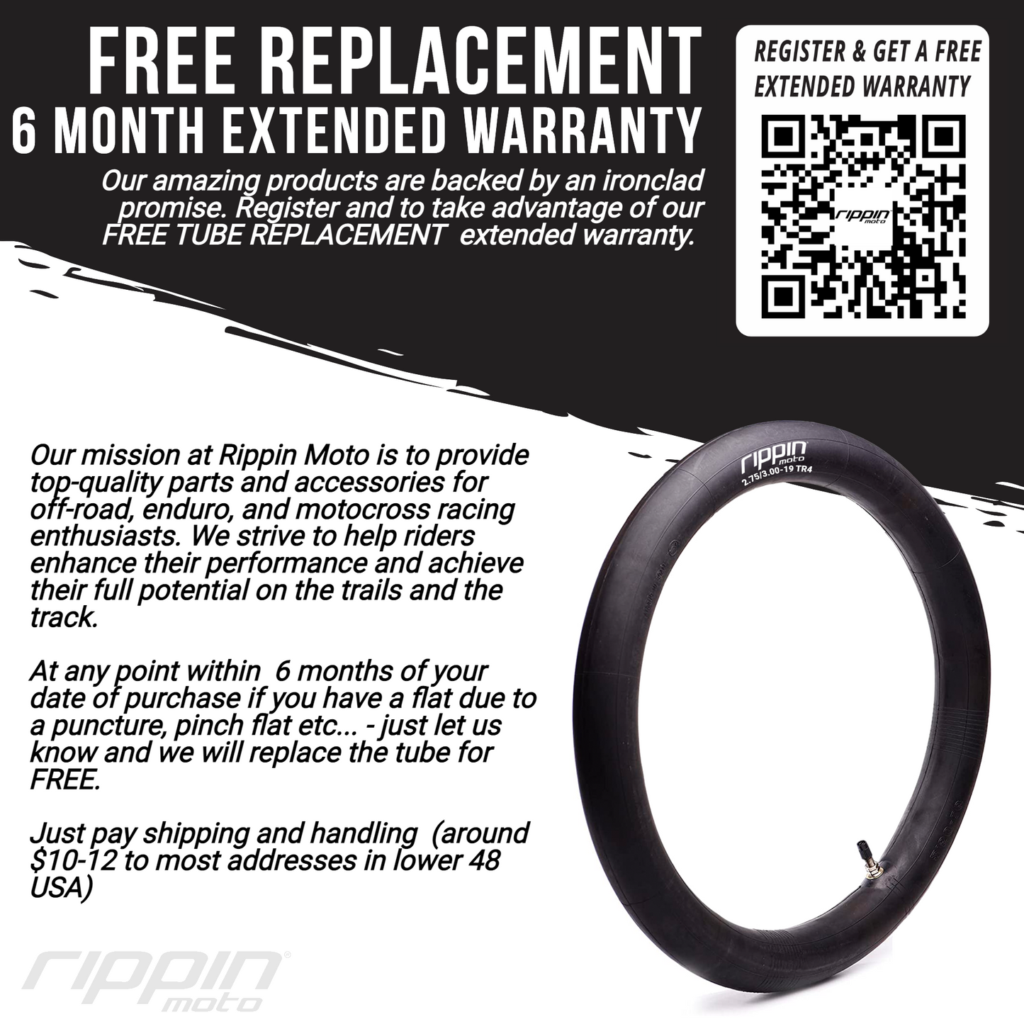 70/100-19 E-Moto Heavy Duty 19” Inner Tube (2.75/3.00-19)