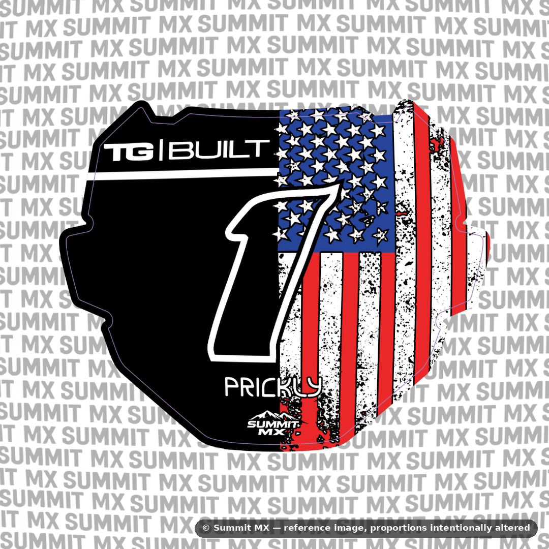 Stars & Stripes Full Color Number Plate Decal